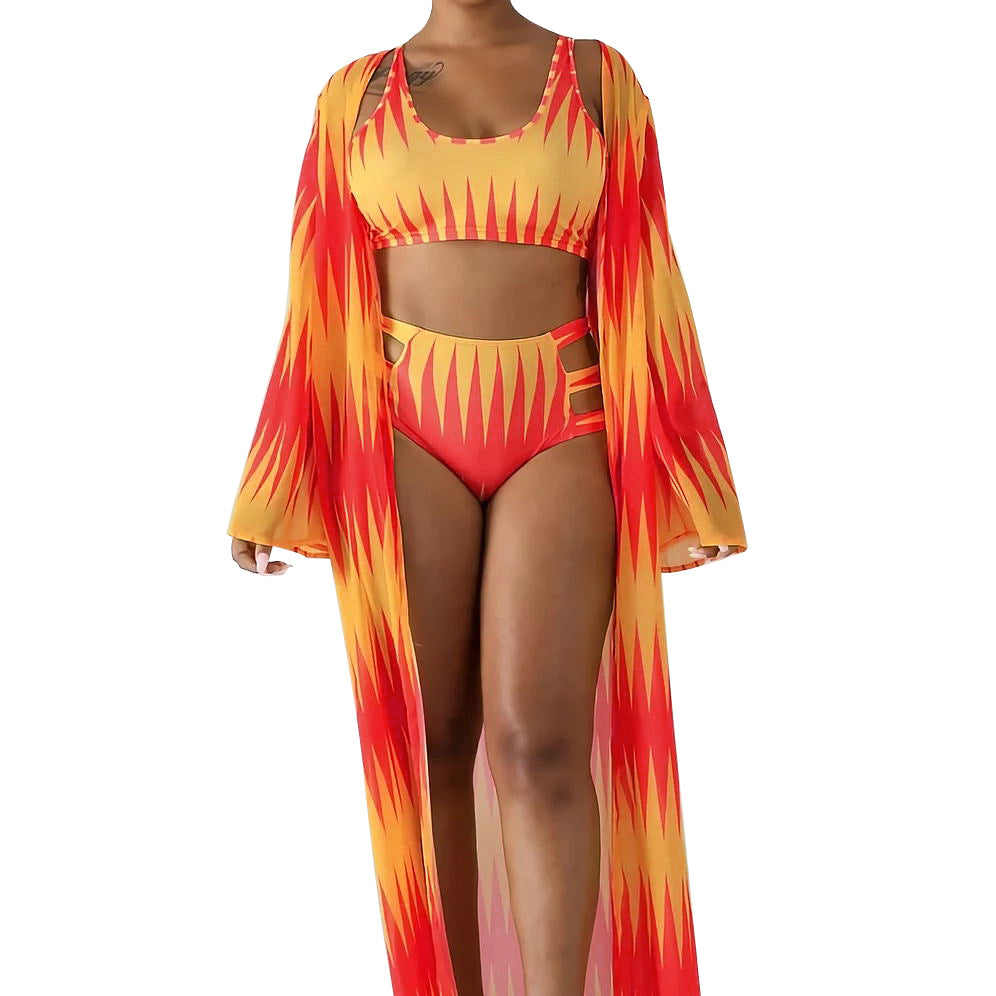 Women's Casual European And American Sexy Printed Bikini Swimming Suit