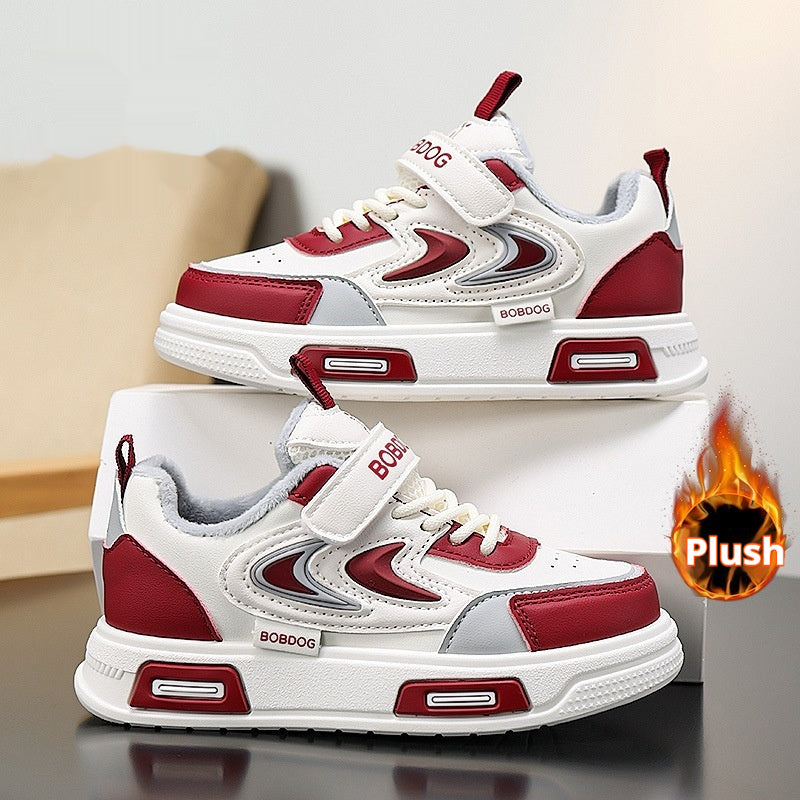 Kids' Non-Slip Low-Top Leather Sneakers