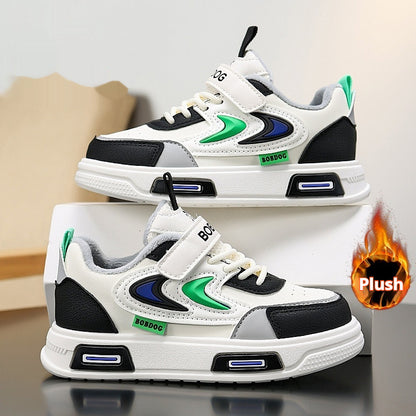Kids' Non-Slip Low-Top Leather Sneakers