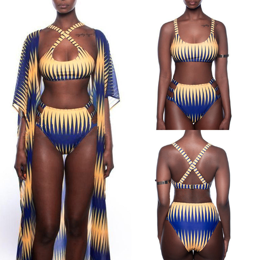 Women's Casual European And American Sexy Printed Bikini Swimming Suit