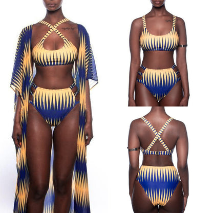 Women's Casual European And American Sexy Printed Bikini Swimming Suit