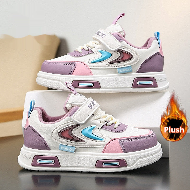 Kids' Non-Slip Low-Top Leather Sneakers