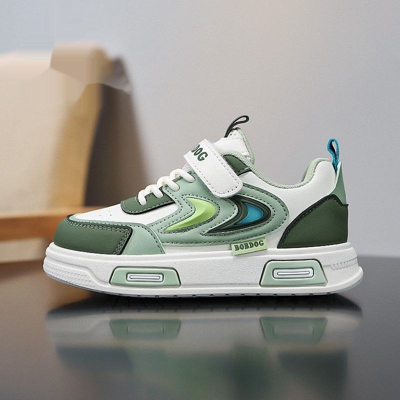 Kids' Non-Slip Low-Top Leather Sneakers