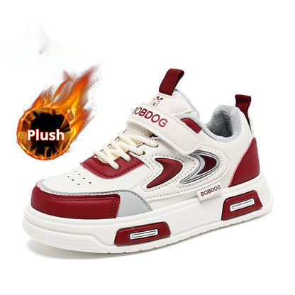 Kids' Non-Slip Low-Top Leather Sneakers