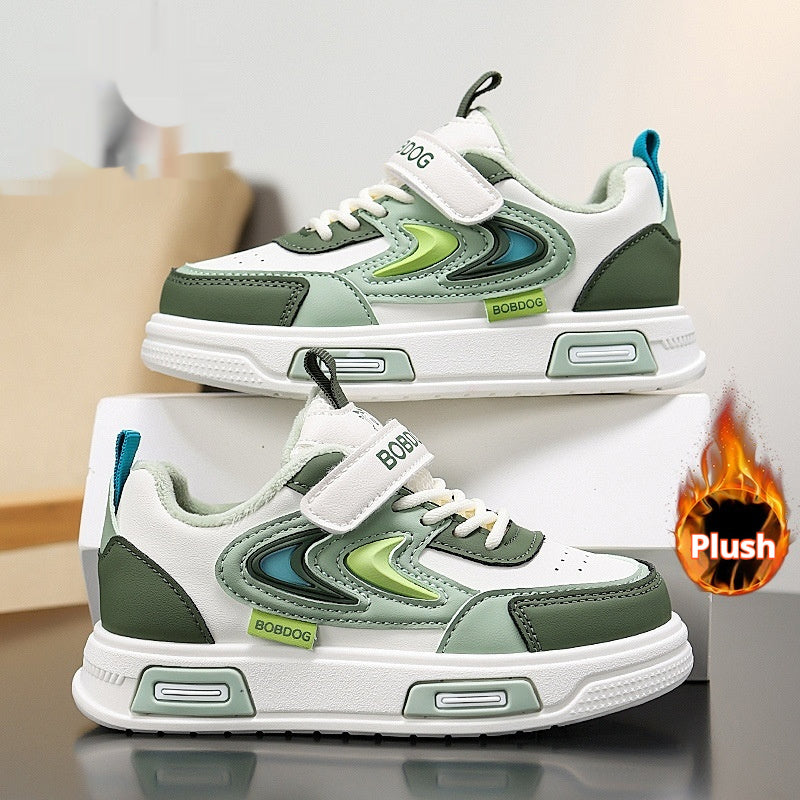 Kids' Non-Slip Low-Top Leather Sneakers