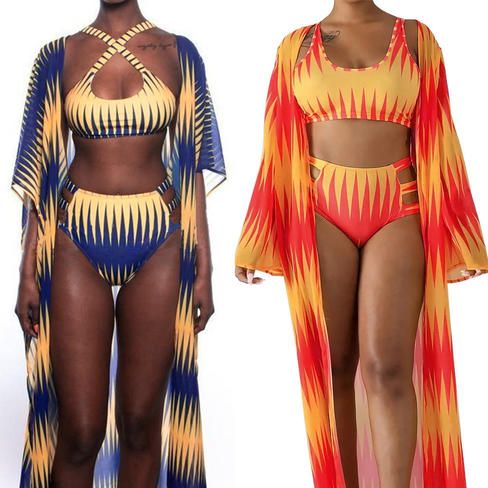 Women's Casual European And American Sexy Printed Bikini Swimming Suit
