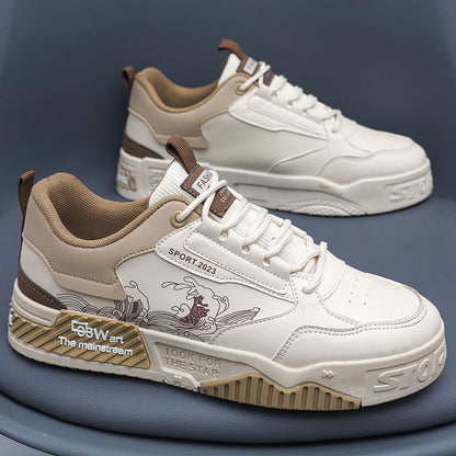 Multifunctional White Sneakers With A Hidden Heel For Effortless Height Enhancement