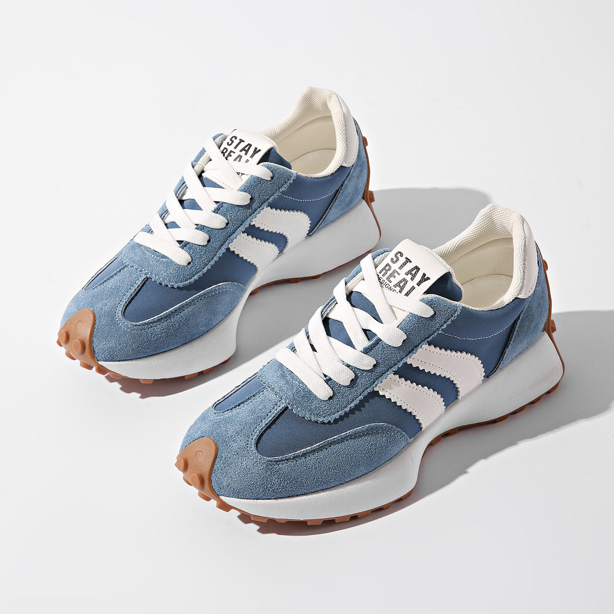Women's Stripe Thick-Sole Lace-Up Sneakers