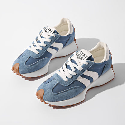 Women's Stripe Thick-Sole Lace-Up Sneakers