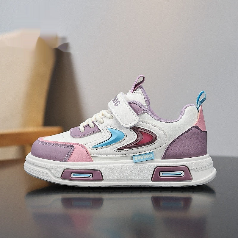 Kids' Non-Slip Low-Top Leather Sneakers