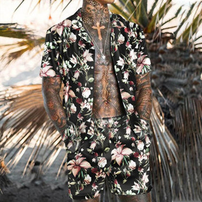 Loose Shirt Casual Men's Shorts Short Sleeve Suit