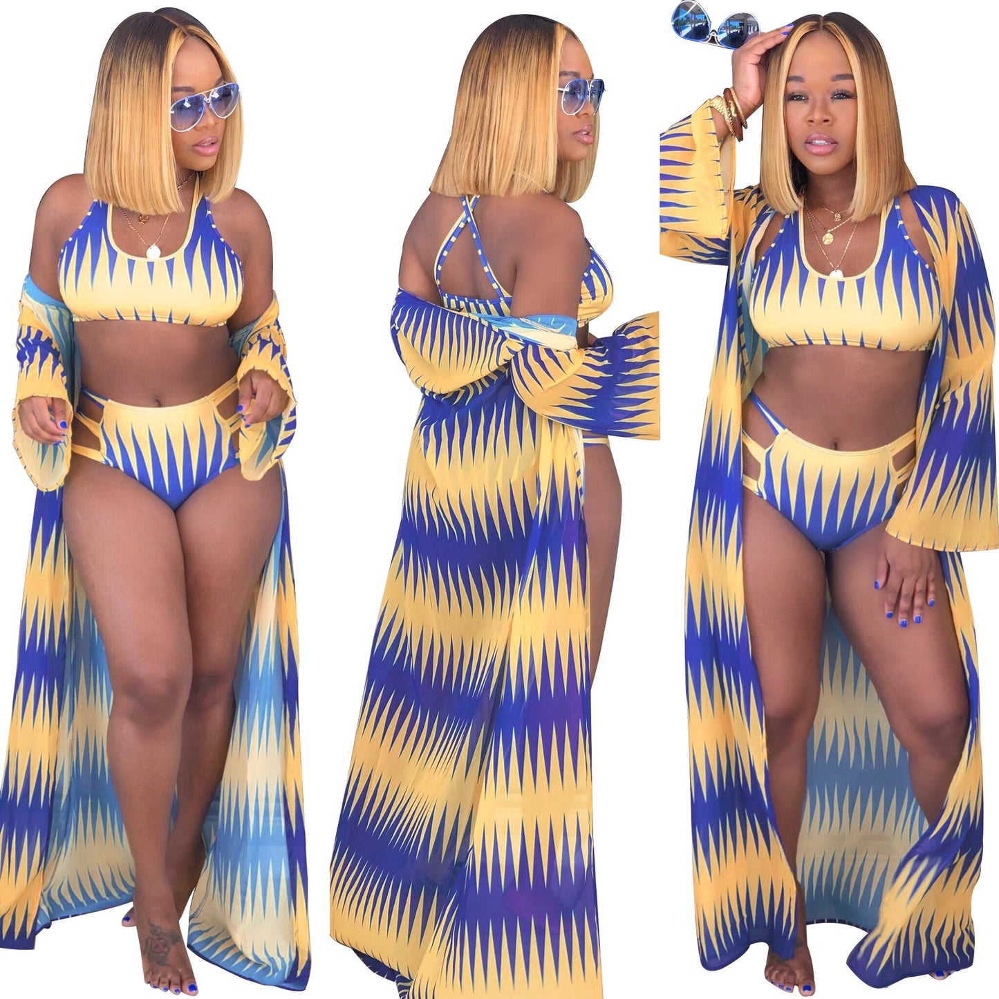 Women's Casual European And American Sexy Printed Bikini Swimming Suit