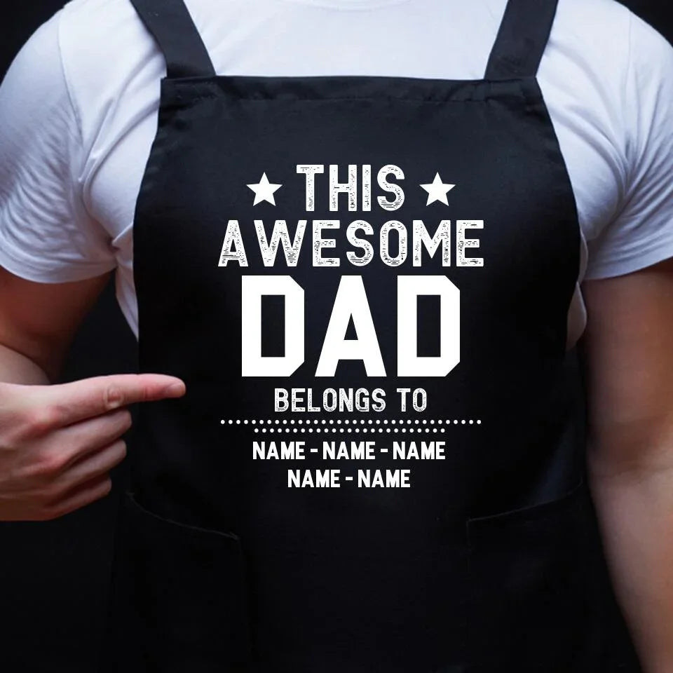 This Awesome Dad Belongs To Personalized Apron